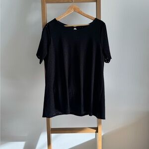 CHIC SOUL l 1X Chic Black Eyelet Top